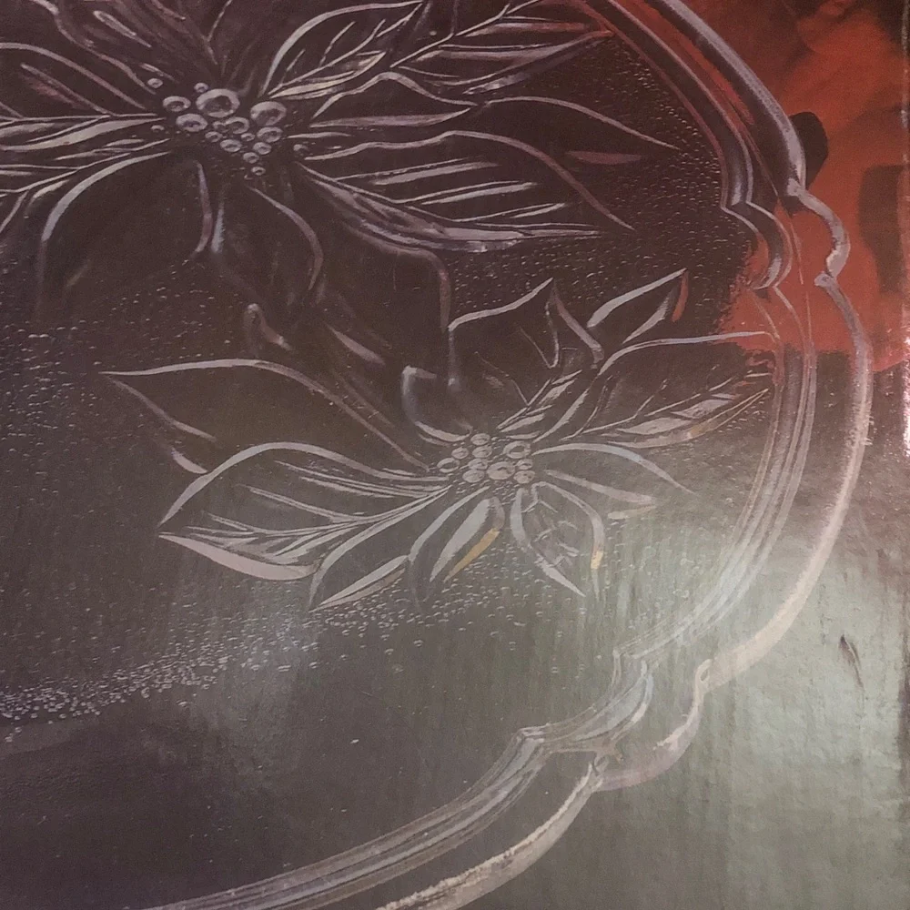 Flower Glass Platter by Gibson New In Box
